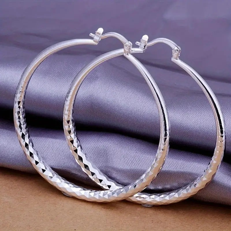 Wholesale  Hoop Earrings Copper Silver Plated Jewelry