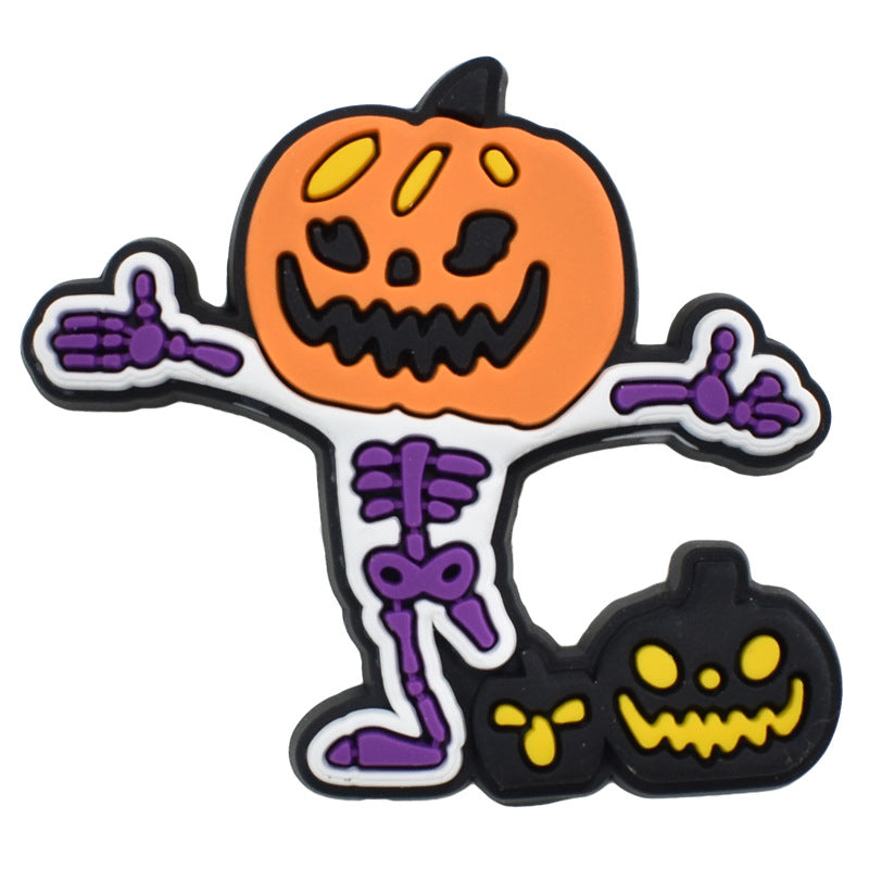 Wholesale Random 100pcs Halloween PVC Soft Rubber Shoe Buckle Decoration ACC-SC-RYY068