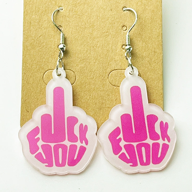 Wholesale 2 Pairs/pack Fun Printed Funny Octopus Acrylic Earrings ACC-ES-HY071