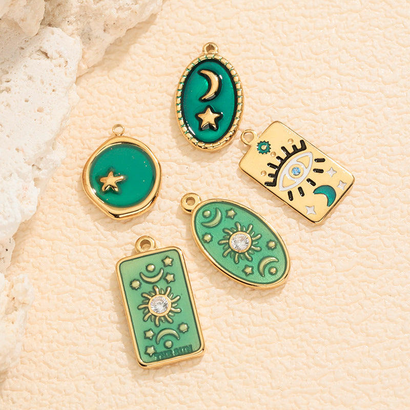 Wholesale  sun  moon stars  girl series  dripping DIY pendant