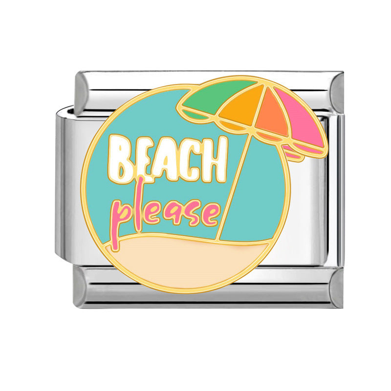 Wholesale Italian Charm Bracelet 9mm DIY Splicing Creative Pattern Stainless Steel Composable Bracelet