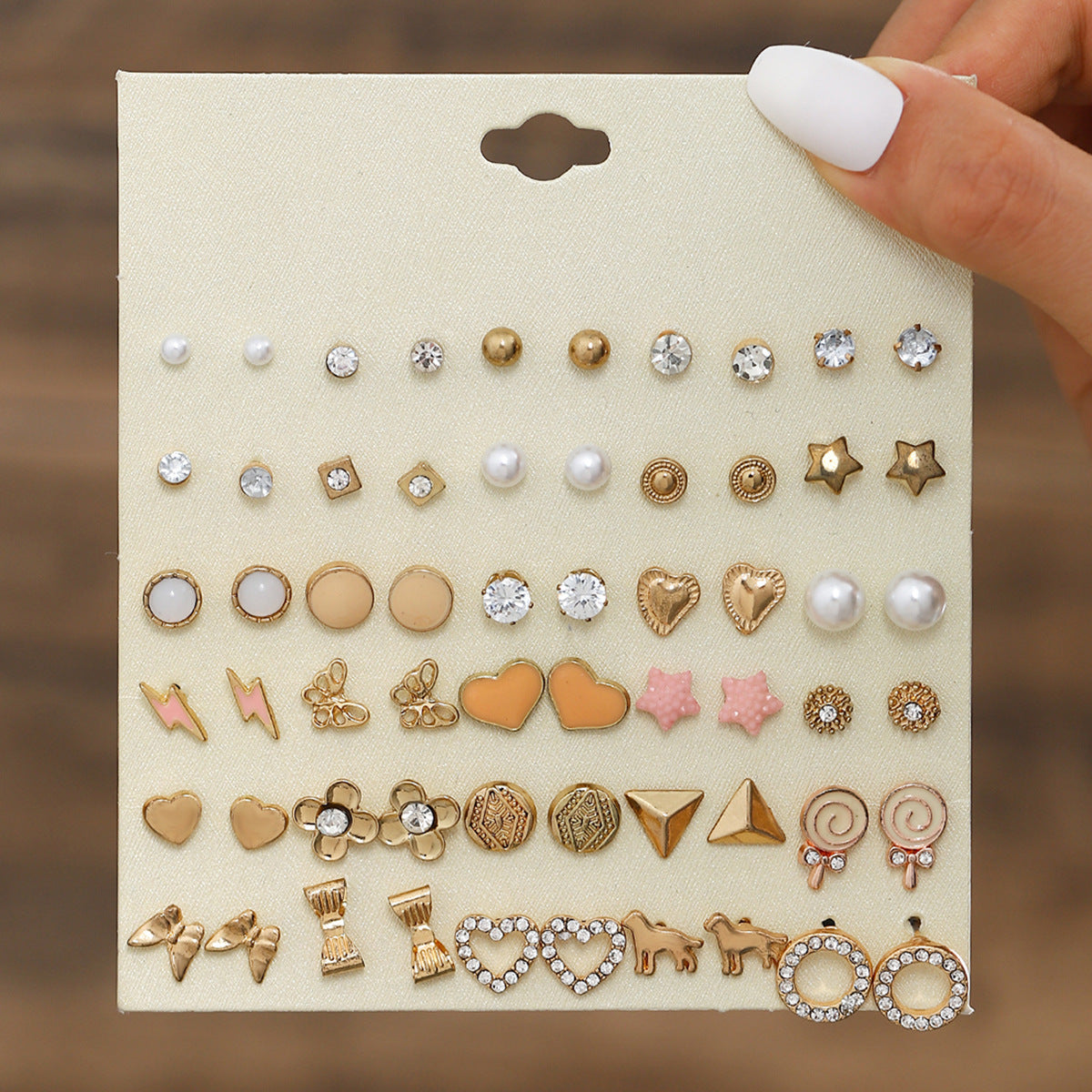 Wholesale 30 pairs/ set of bow flowers starfish butterfly earrings set