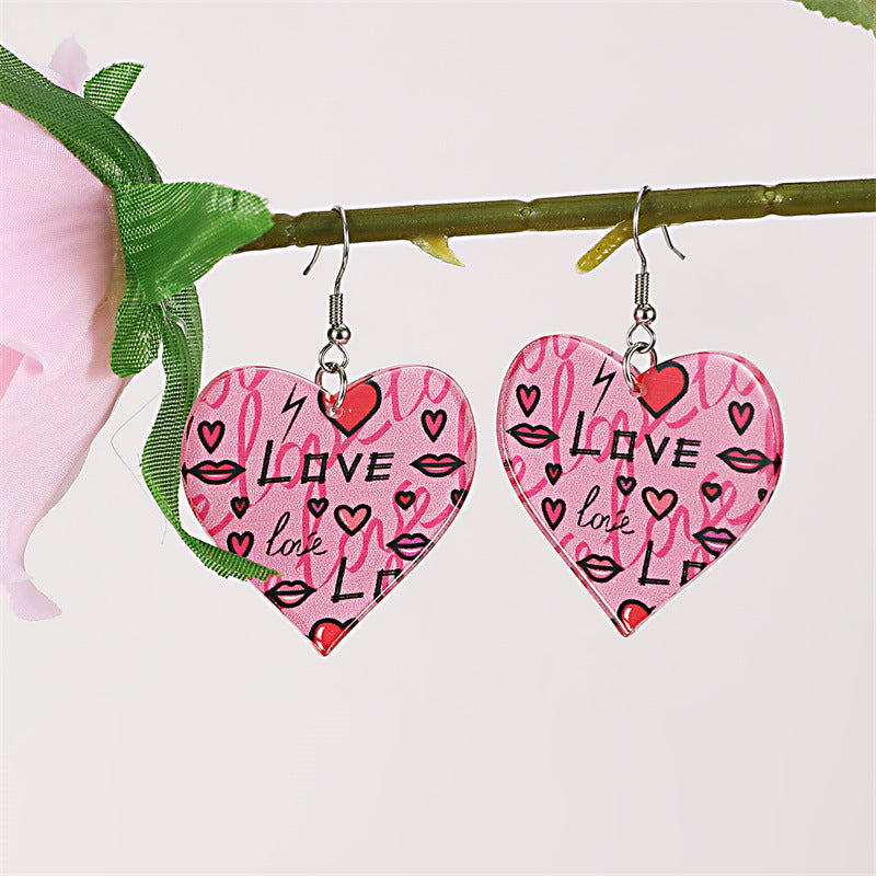 Wholesale  personality love  rainbow creative earrings