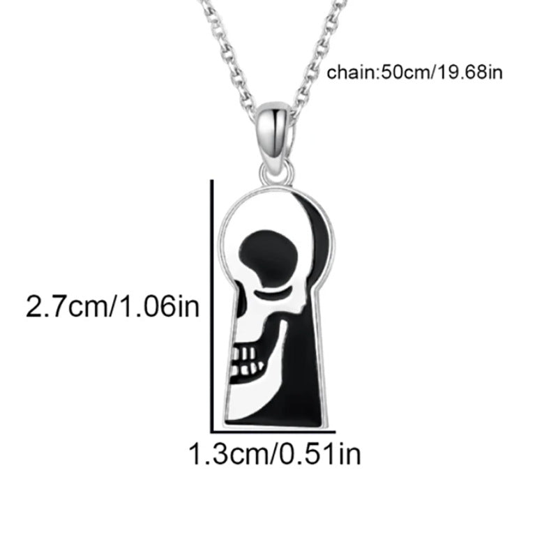 Wholesale  skull ghost half face necklace