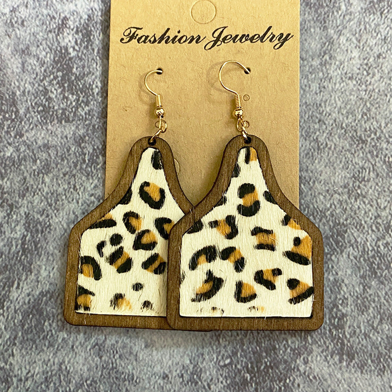 Boucles d'oreilles en bois Western Leopard Western Léopard