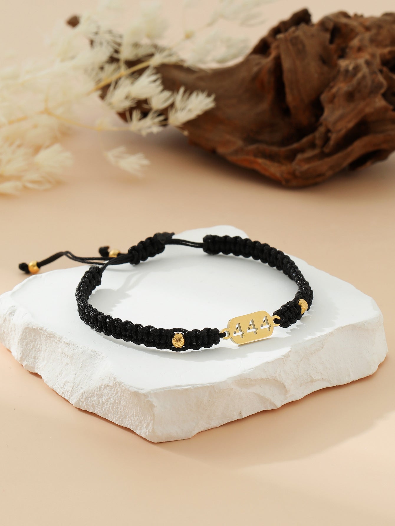 Wholesale hand-woven golden lucky number flat knot hand rope  bracelet