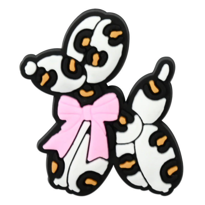 Wholesale Random 100pcs Cartoon Balloon Dog Series  PVC Soft Rubber Shoe Buckle Decoration