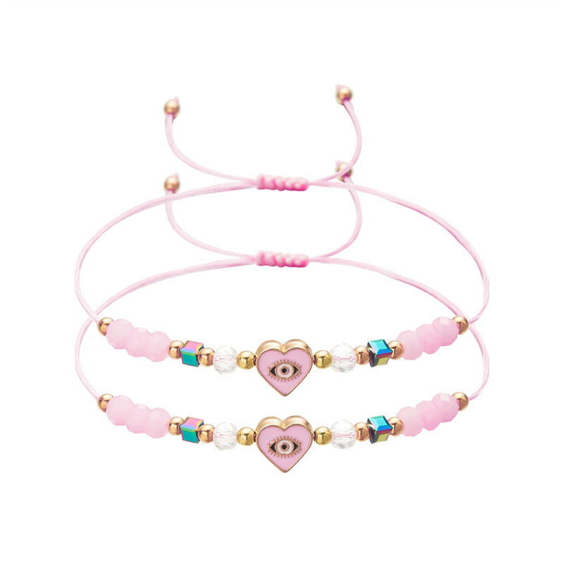 Wholesale Two Pack Love Blue Eyes Devil Eye Bracelets ACC-BT-Gangm014