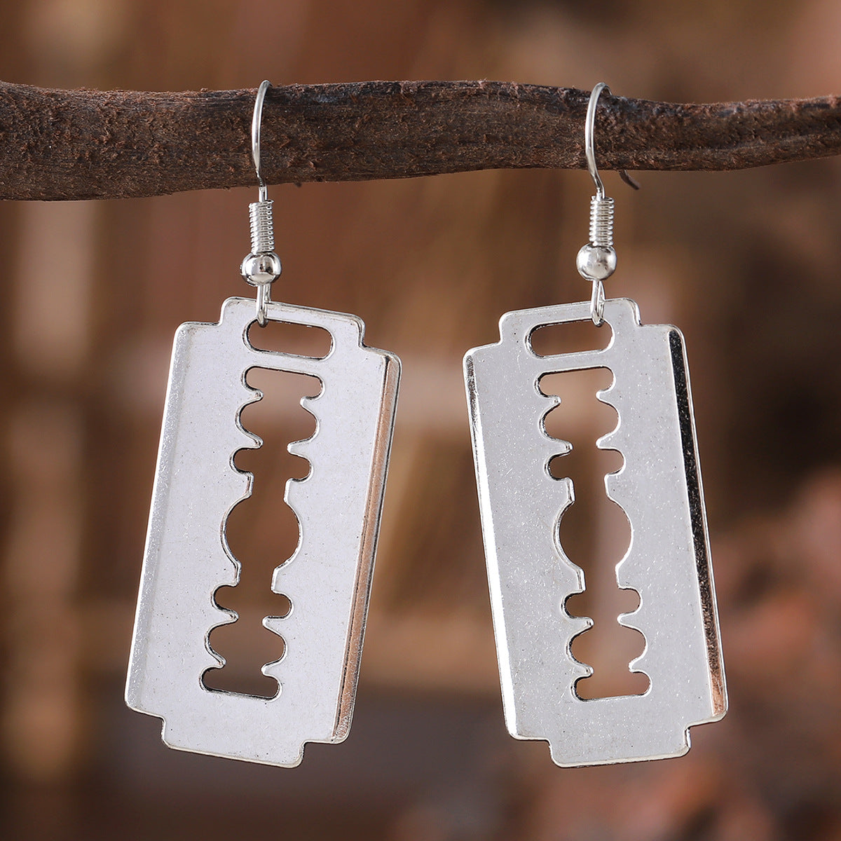Wholesale Blade Pendant Earrings Punk Hip Hop Style Trendy Zinc Alloy Jewelry Accessory For Boutique Resale
