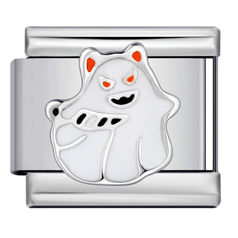 Wholesale Italian Charm Bracelet 9mm DIY Splicing Removable Gothic Halloween Element Stainless Steel Composable Bracelet