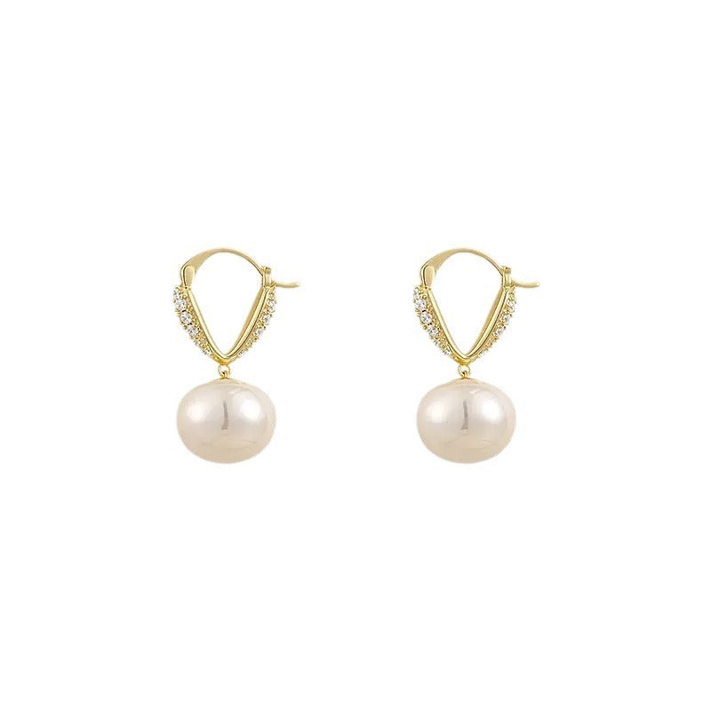 Wholesale Gold Light Luxury Pearl Earrings ACC-ES-HaoWen017