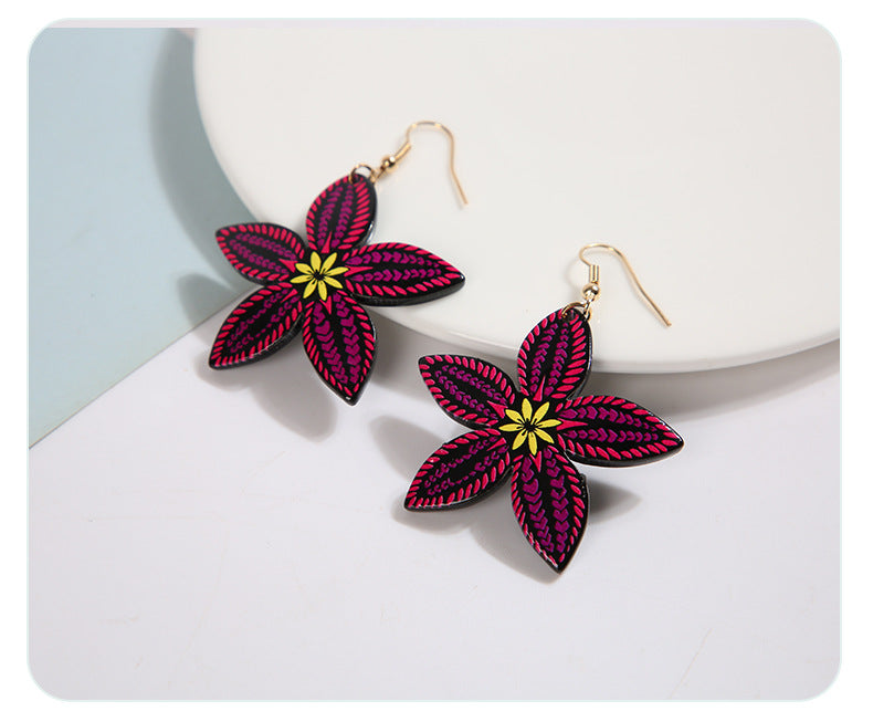 Wholesale Starfish Shaped Acrylic Earrings ACC-ES-YanChen003