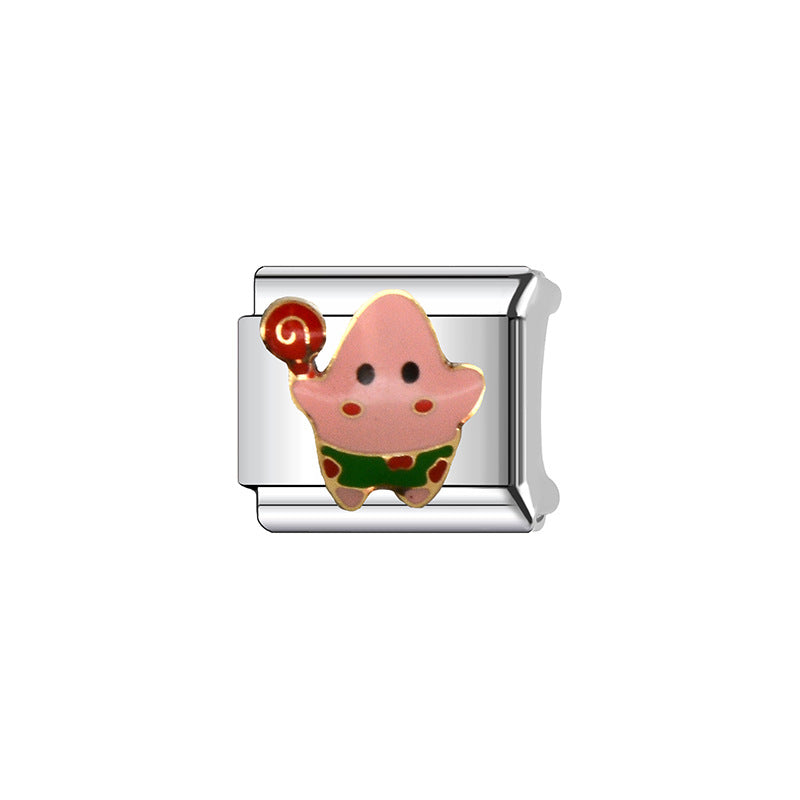 Bracelet de charme italien en gros 9 mm DIY SPLICAGE CIP CRÉATIF PENDANT BRACILABLE D'ECHEUR ACIER