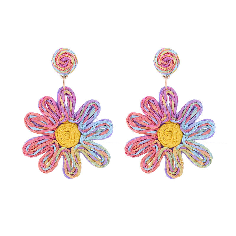 Wholesale Bohemian Handwoven Flower Earrings ACC-ES-CT028
