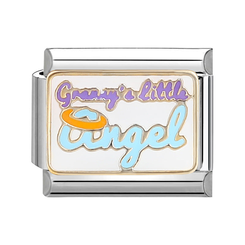 Wholesale Italian Charm Bracelet 9mm DIY Splicing Cute Cartoon Stainless Steel Composable Bracelet