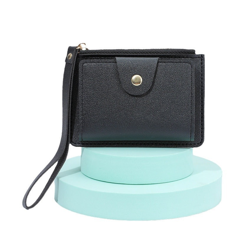 Wholesale wrist strap card holder card holder solid color mini wallet