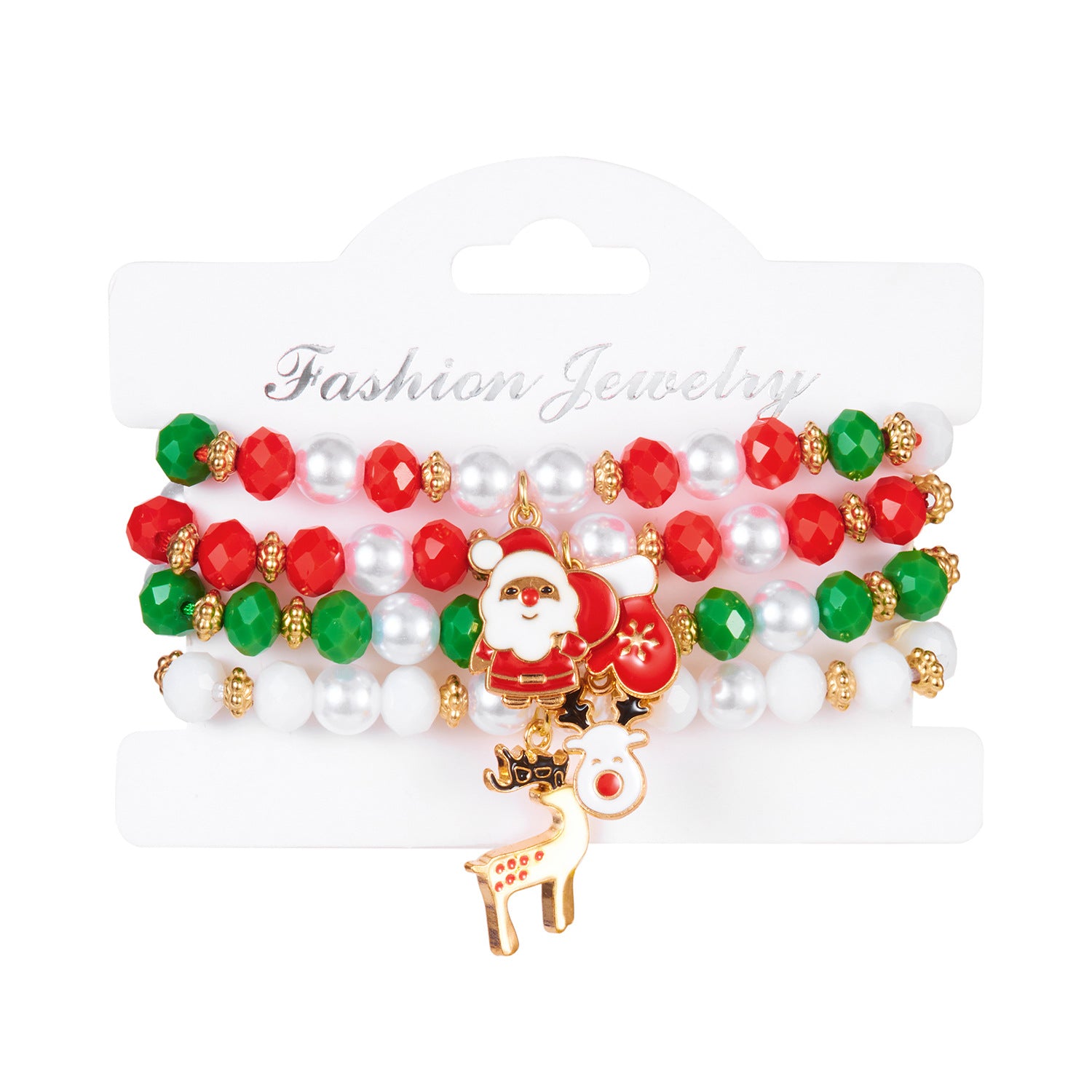 Insieme all'ingrosso del braccialetto del strass in rilievo variopinto di giorno di Natale