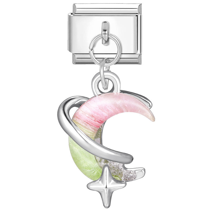 Wholesale 9mm Italian Charm Starter Bracelets DIY square Single Section Creative Stainless Steel Composable Bracelet