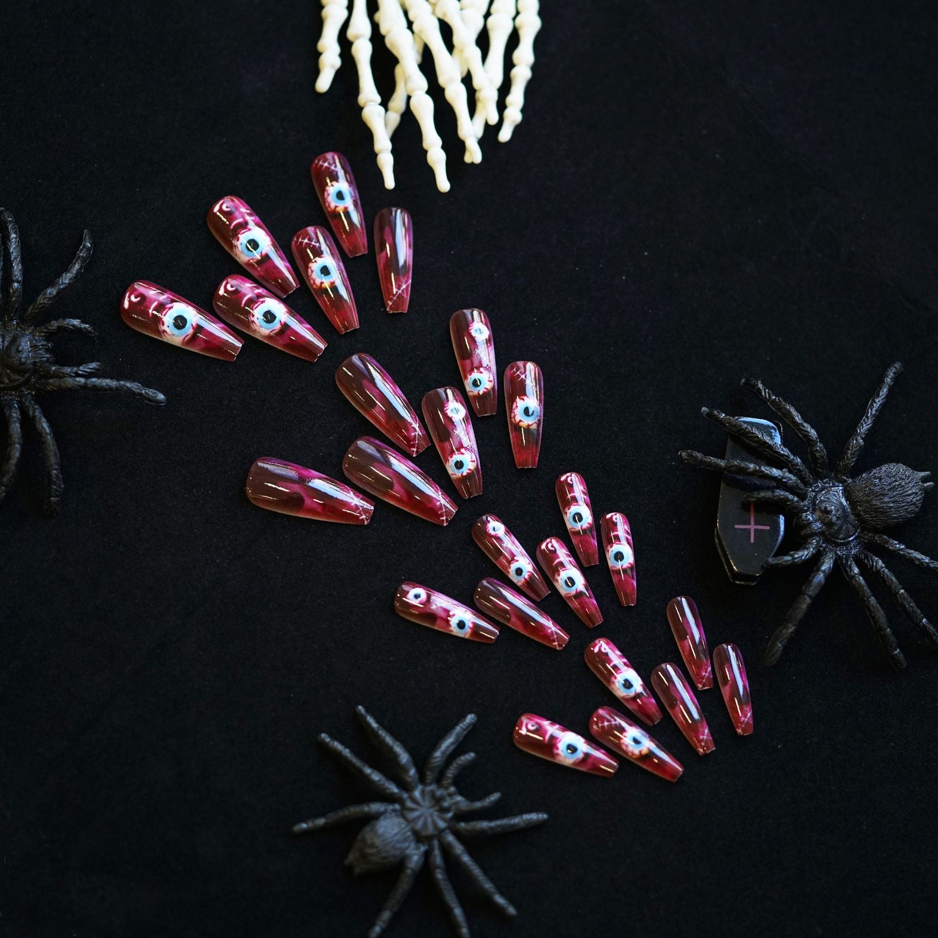 Wholesale 24 Pieces/ box  Blood Eyes Nails Kits Nail Stickers