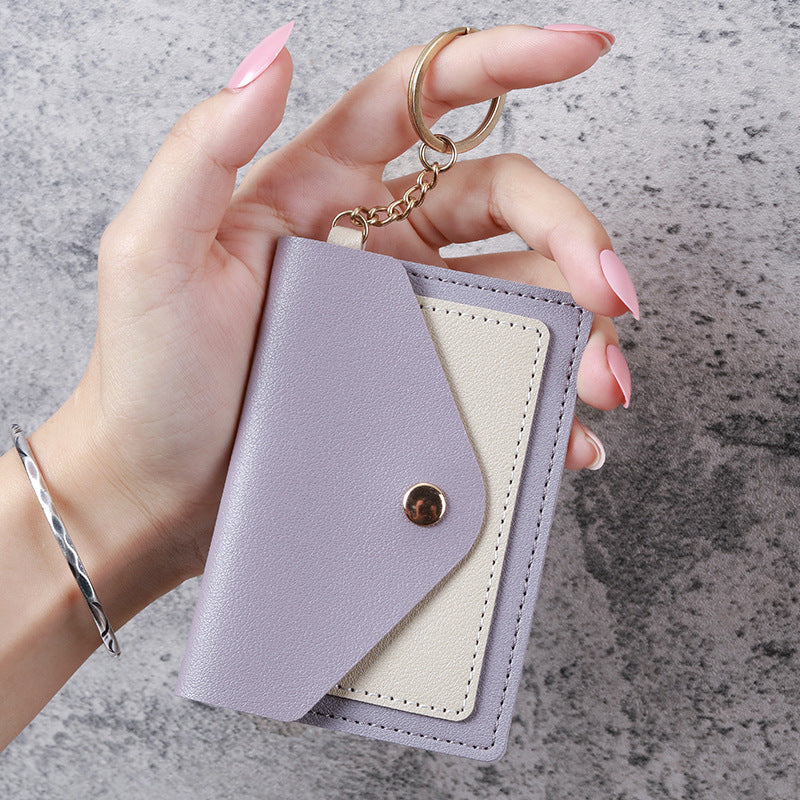 Wholesale Chic Women S PU Leather Short Wallet Powder Pink Solid Color Everyday Card Holder