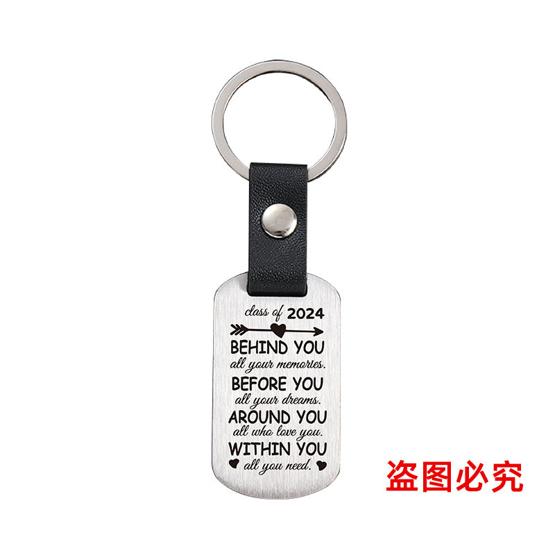 Wholesale Graduation Season Metal Leather Keychains ACC-KC-GangGu028
