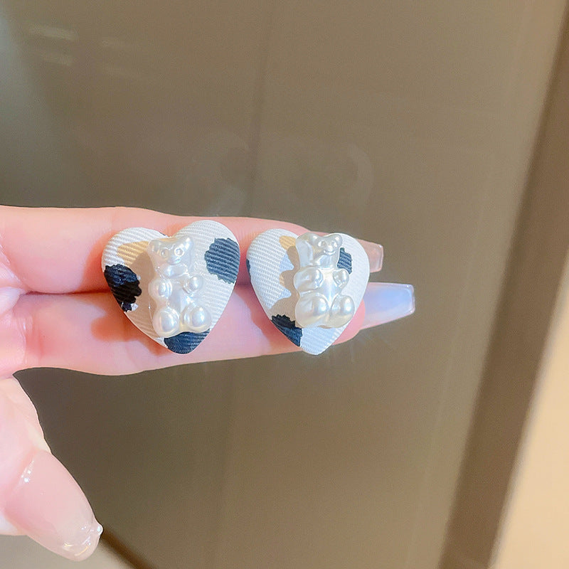 Wholesale Vintage Silver Pin Diamond Geometric Leather Earrings ACC-ES-BY001