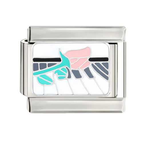 Wholesale 9mm Italian Charm Starter Bracelets DIY square Single Section Creative Stainless Steel Composable Bracelet