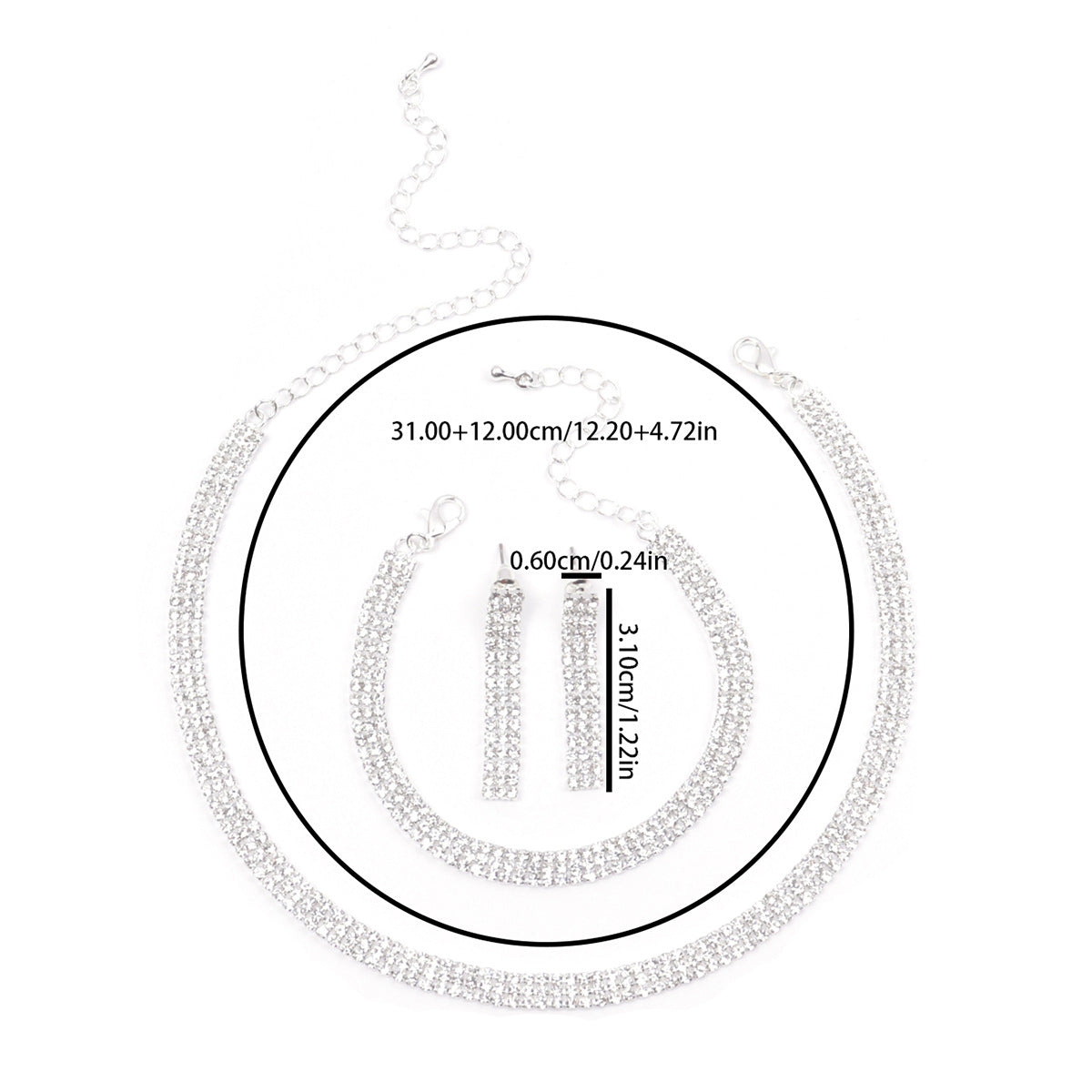 Wholesale  exquisite claw chain necklace  earrings bracelet suit