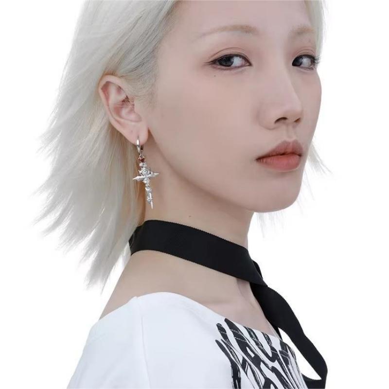 Wholesale Unique  Forbidden Rose Cross Earrings