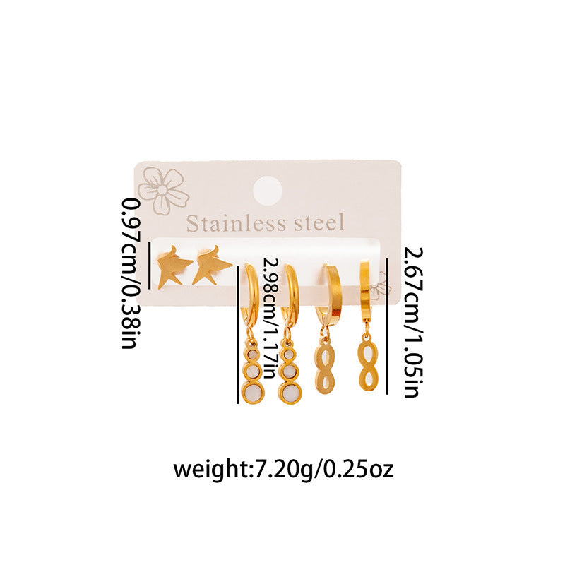 Wholesale Stylish Titanium Steel Love Earrings Set Fashion Jewelry for Party Wear