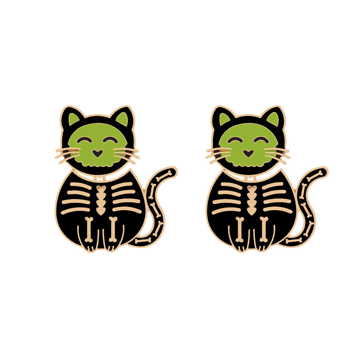 Wholesale cute oil-dripping black cat earrings
