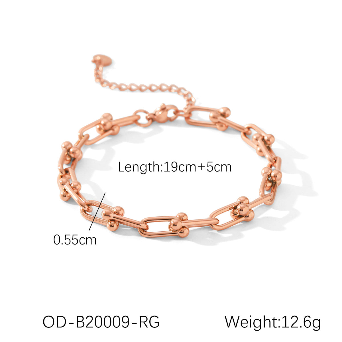 Wholesale  Gold Rose Gold U-shaped Horseshoe Buckle Titanium Steel Bracelet
