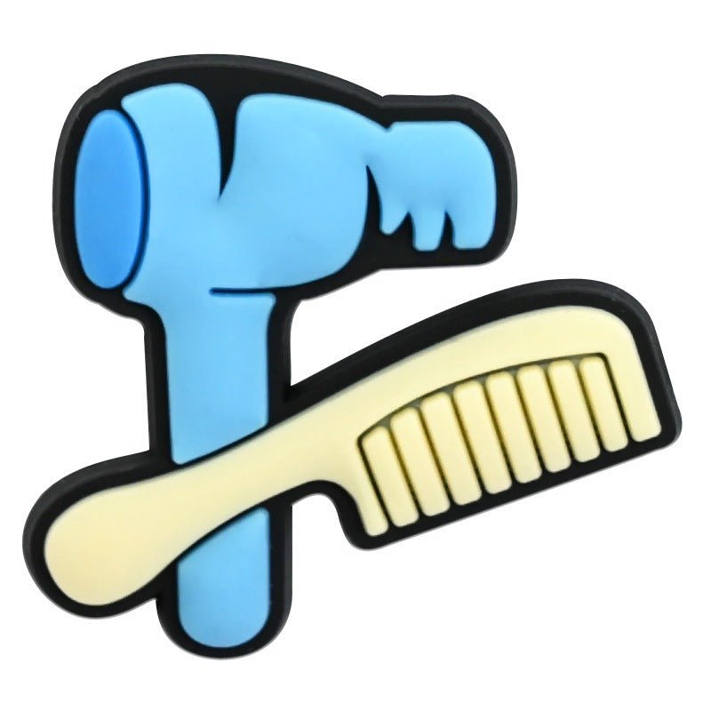 Wholesale Random 100pcs  salon-style clogs PVC Soft Rubber Shoe Buckle Decoration