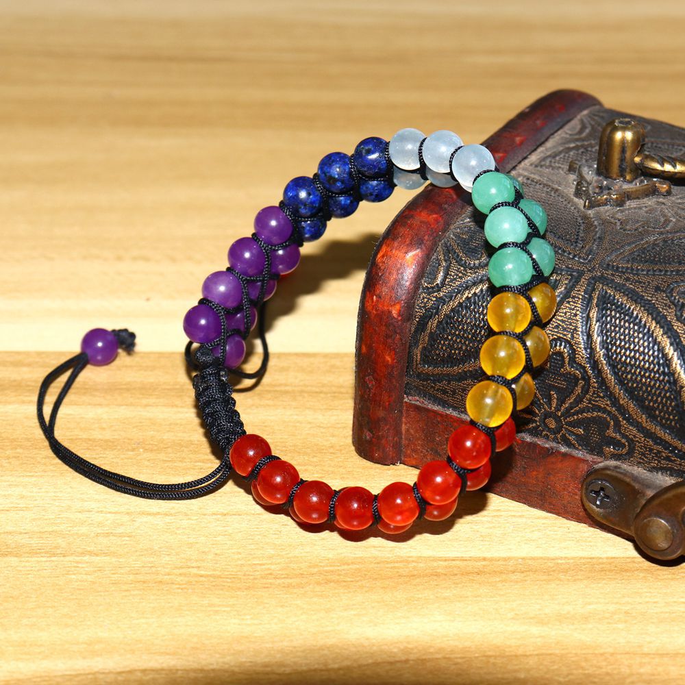 Wholesale Geometric Hand-Woven Amethyst Crystal Double-Layer Women' s Bracelet Fashion Accessory Gift