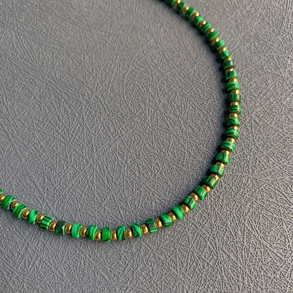 Wholesale Natural Stone Colored Necklace Clavicle Chain Handmade Beaded Multi-color Stacked Neck Necklace Choker Necklace ACC-NE-Yazhi002