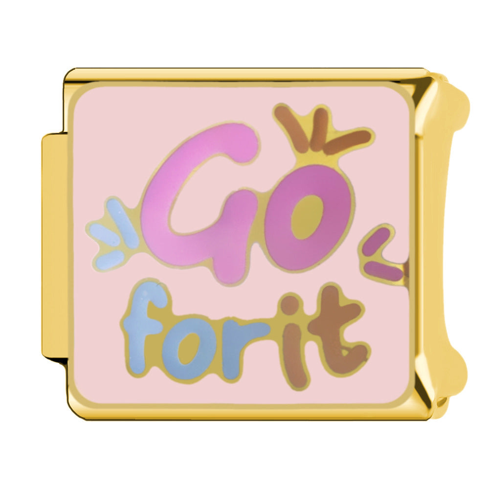 Wholesale 9mm Italian Charm Starter Bracelets DIY square Single Section Creative Stainless Steel Composable Bracelet