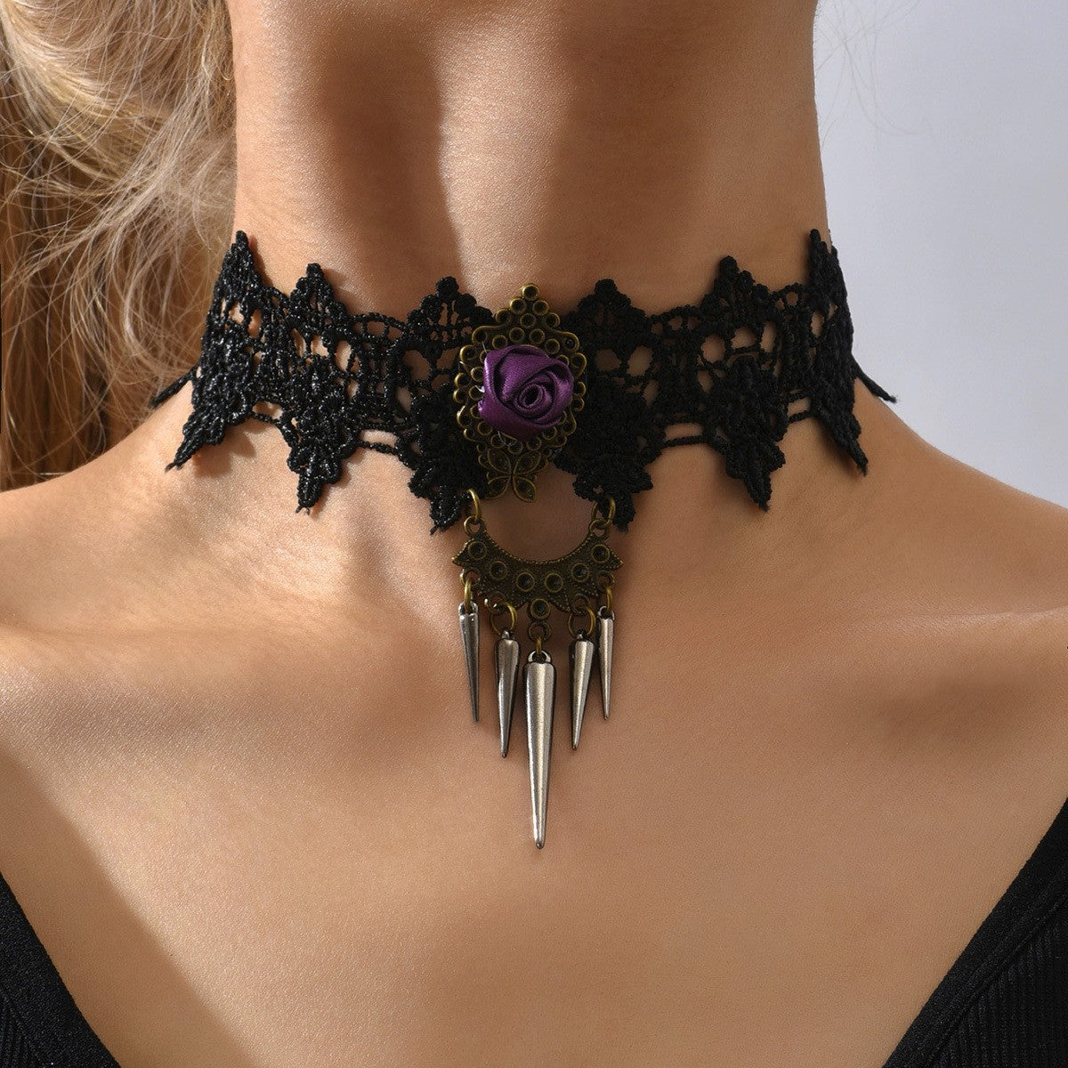 Wholesale  Halloween punk lace jewelry clavicle necklace