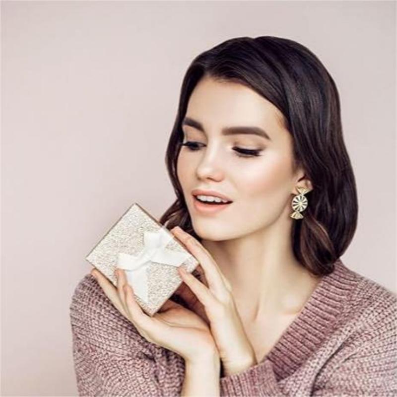 Wholesale bow earrings fashion  cute rainbow candy series earrings