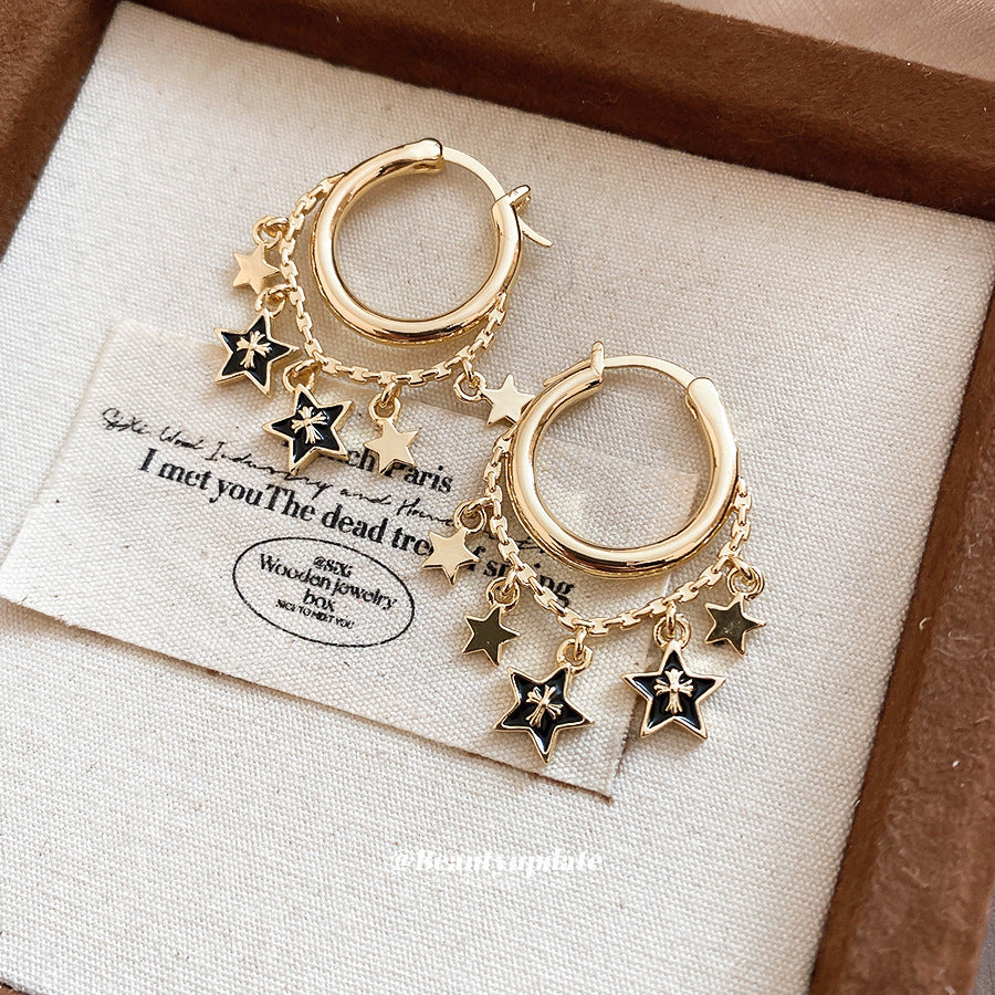Wholesale Luxury and Sophisticated Star Tassel Chain Earrings