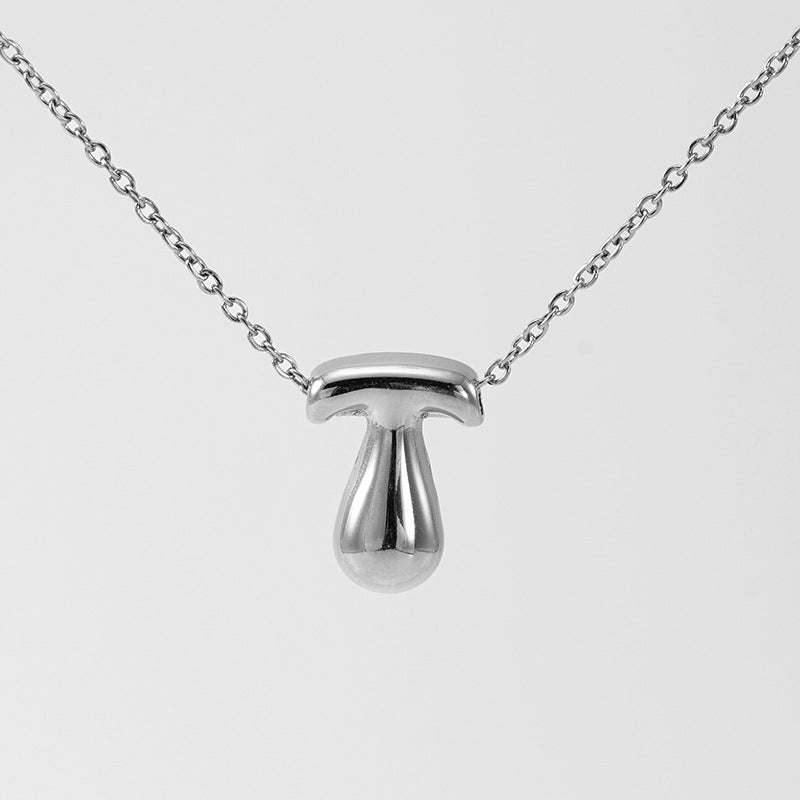 Wholesale  titanium steel smooth bubble letter necklace