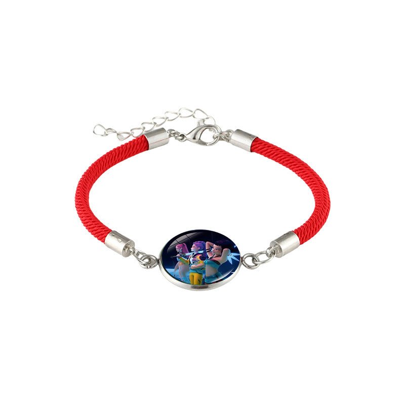 Wholesale kpop anime black and red bracelet