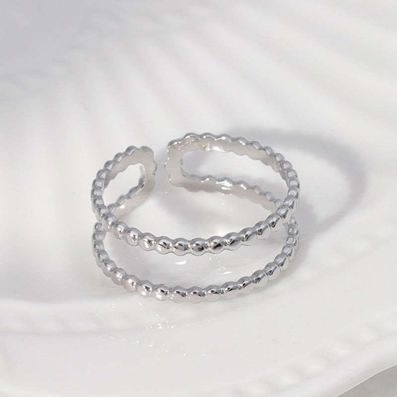 Wholesale Leaf Heart Shape Open Stainless Steel Rings ACC-RS-Manguo005