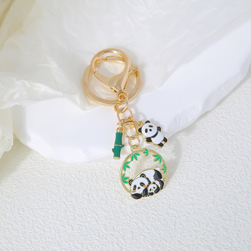 Wholesale  Panda  Cute Cute Cute Cartoon Metal Keychain