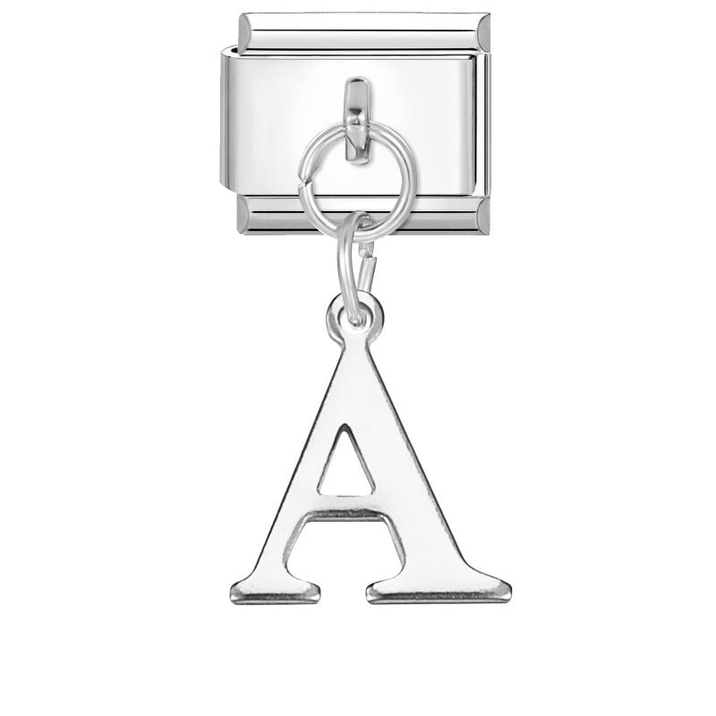 Wholesale 9mm Italian Charm Starter Bracelets DIY Letter Pendant Stainless Steel Composable Bracelet