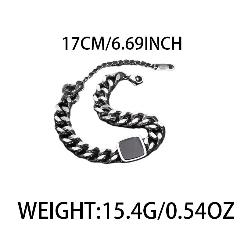 Wholesale Titanium Steel Square Cuban Bracelet,  Unisex Electroplated Jewelry Accessory,  Gift for Everyday Wear