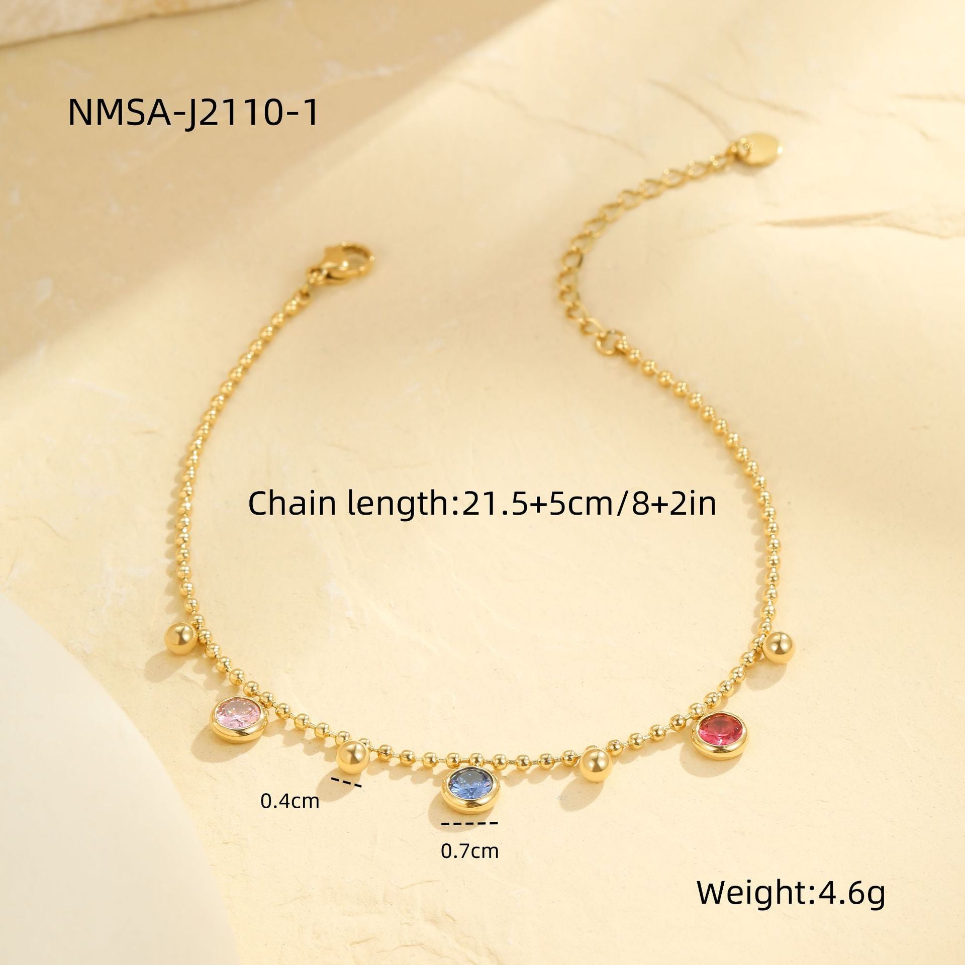 Wholesale tmulti-layer stainless steel anklet