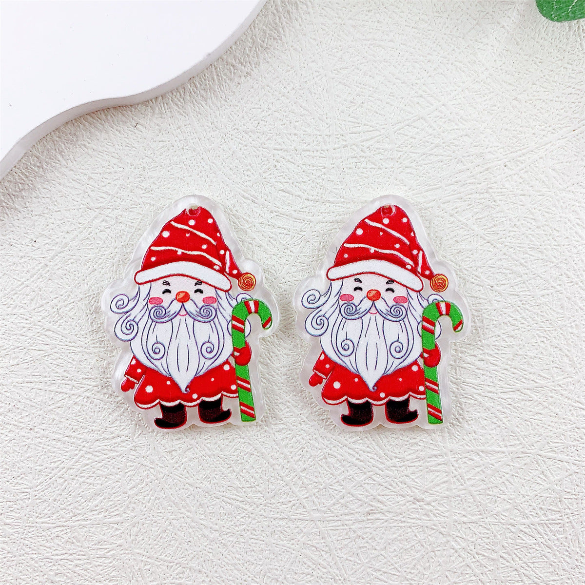 Wholesale 10pcs Acrylic Embossed Print Santa Elk Snowman Christmas Series Pendant
