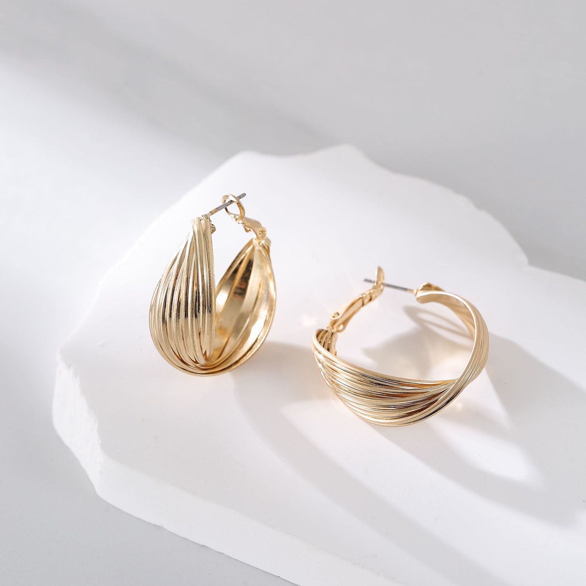 Wholesale Light Luxury Advanced Sense Metal Ear Ring Ear Buckle Earrings