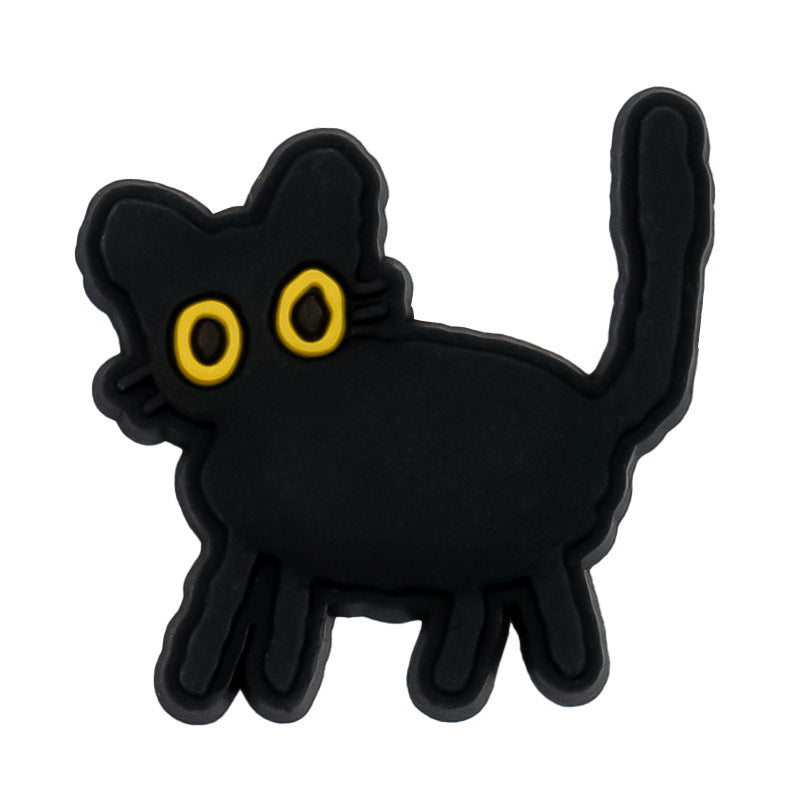 Wholesale 100pcs Random Black Cat Shoes Accessories Shoes Charms