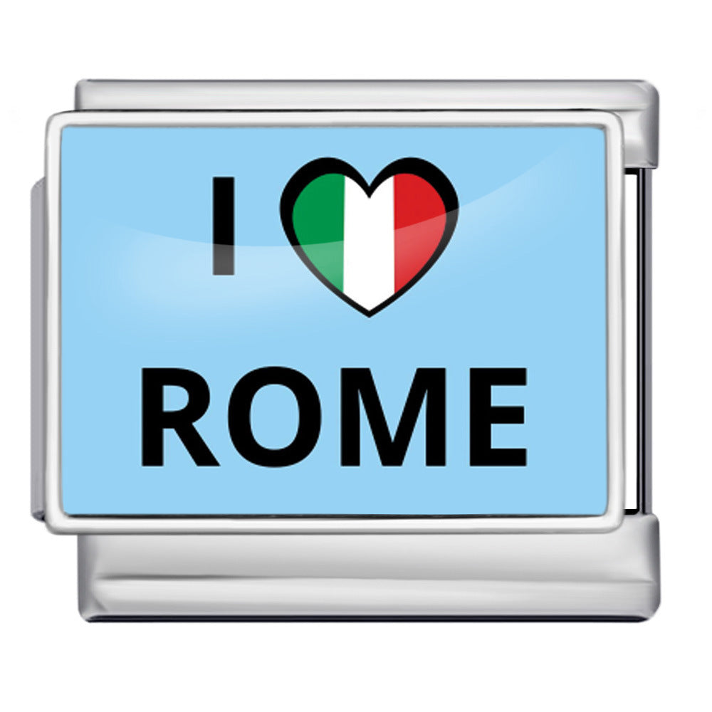 Wholesale Italian Charm Bracelet 9mm DIY  image style English landmark Creative Stainless Steel Composable Bracelet